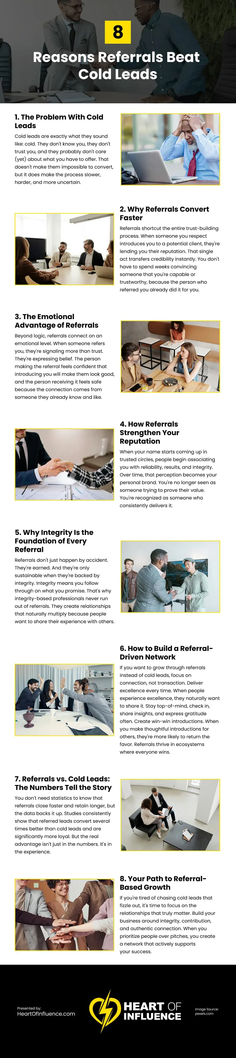 8 Reasons Referrals Beat Cold Leads Infographic