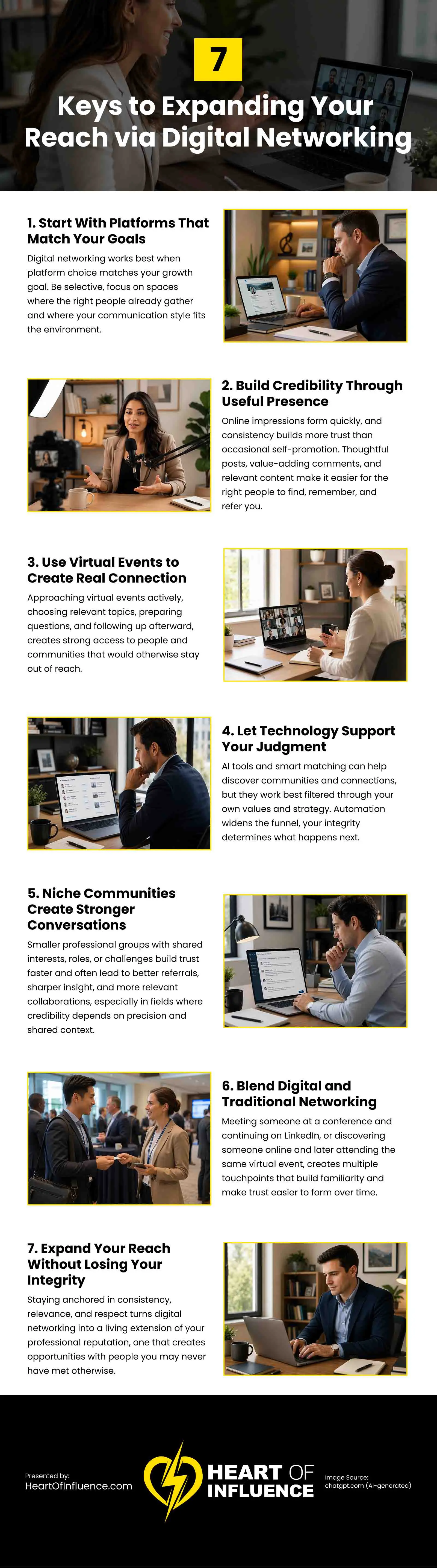 7 Keys to Expanding Your Reach via Digital Networking Infographic